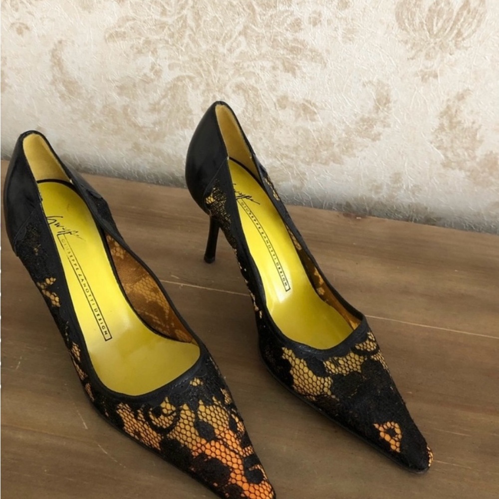 Giuseppe Zanotti Ombré Black Lace Heels